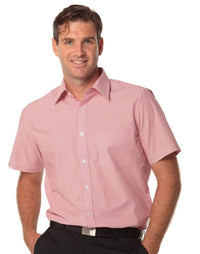 BENCHMARK Men's Balance Stripe Short Sleeve Shirt M7231 Corporate Wear Benchmark Red/White 40 