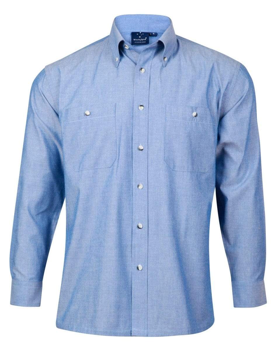 BENCHMARK Men's Chambray Long Sleeve BS03L Corporate Wear Benchmark S  