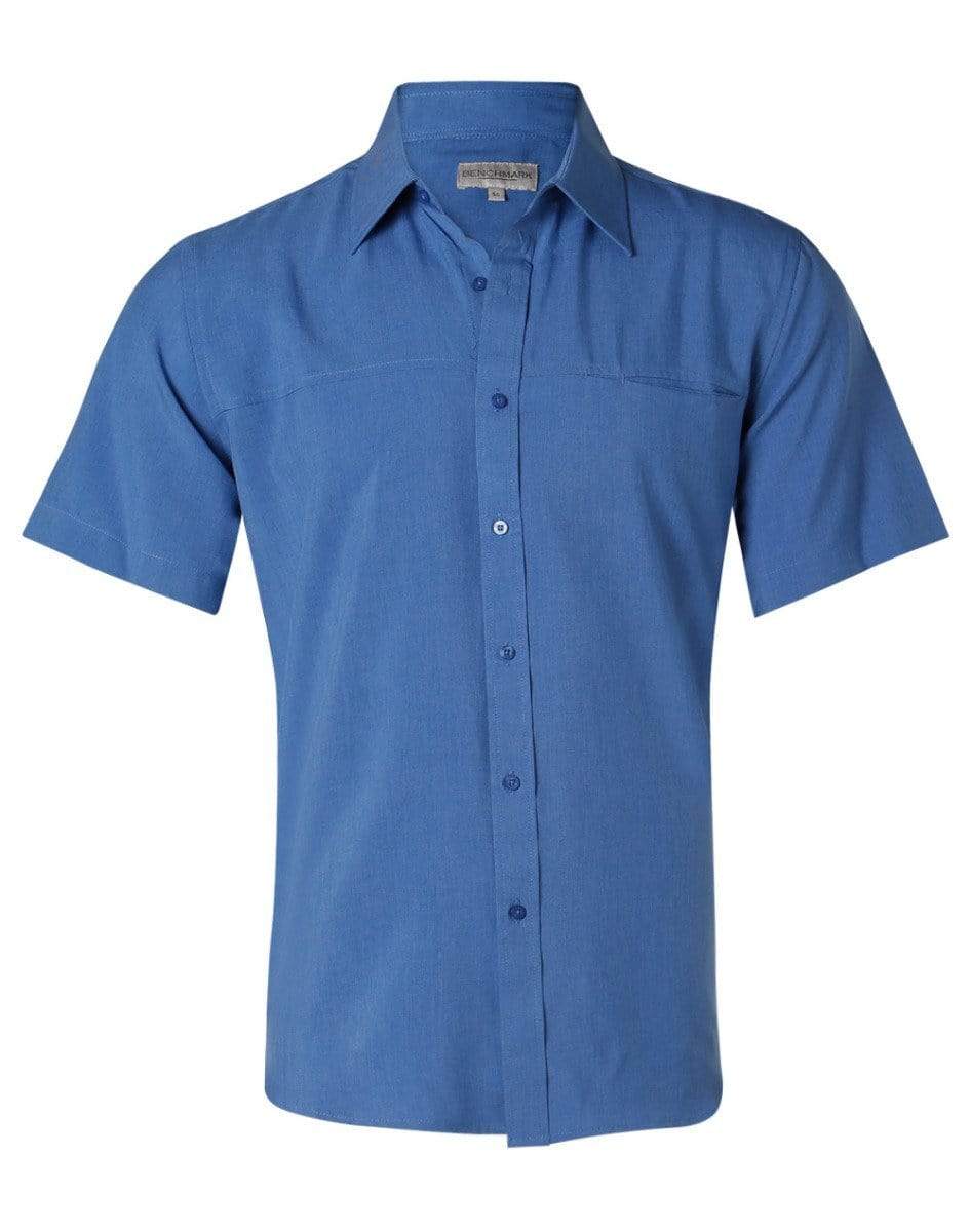 BENCHMARK Men's CoolDry Short Sleeve Shirt M7600S Corporate Wear Benchmark Royal 38 