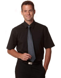 BENCHMARK Men's Cotton/Poly Stretch Short Sleeve Shirt M7020S Corporate Wear Benchmark   