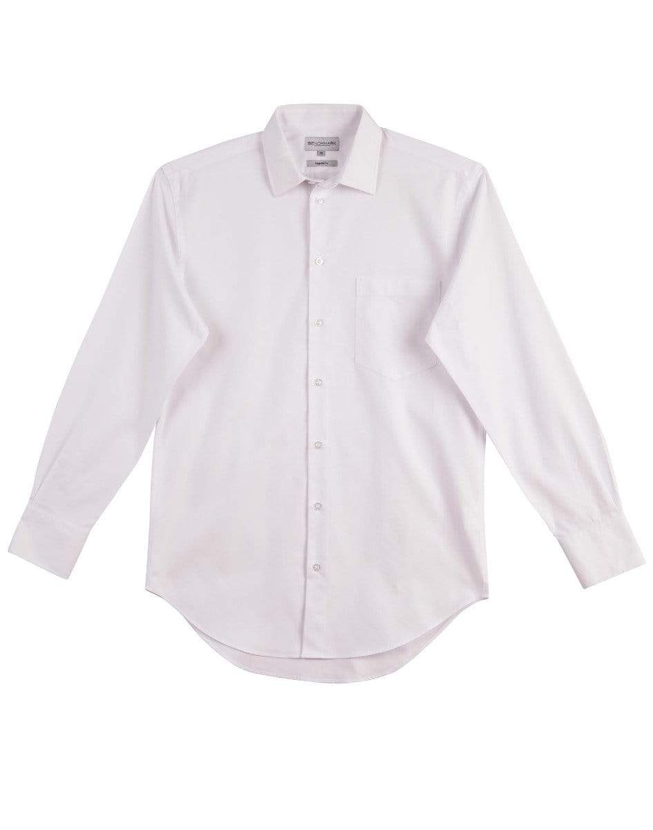 BENCHMARK Men's CVC Oxford Long Sleeve Shirt M7040L Corporate Wear Benchmark White 40 