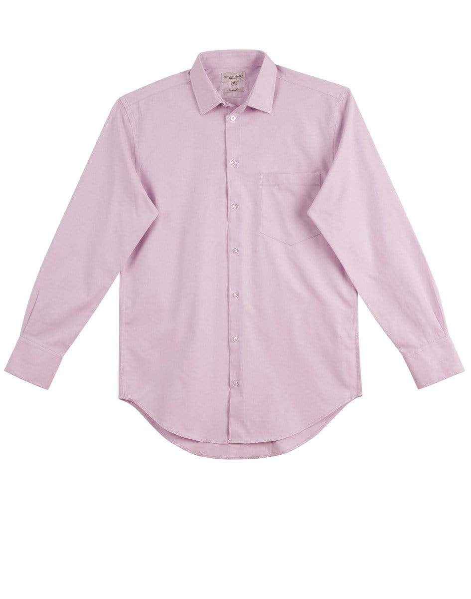 BENCHMARK Men's CVC Oxford Long Sleeve Shirt M7040L Corporate Wear Benchmark Lilac 40 