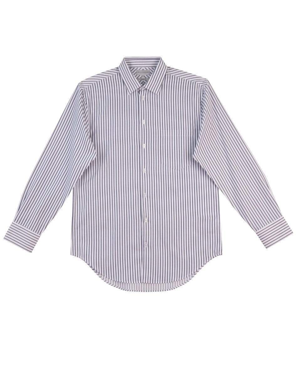 BENCHMARK Men's Executive Sateen Stripe Long Sleeve Shirt M7310L Corporate Wear Benchmark White/Grey 38 