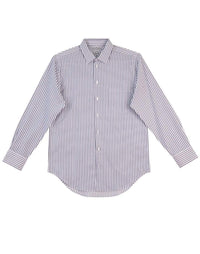BENCHMARK Men's Executive Sateen Stripe Long Sleeve Shirt M7310L Corporate Wear Benchmark White/Grey 38 