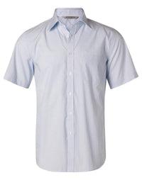 BENCHMARK Men's Fine Stripe Short Sleeve Shirt M7211 Corporate Wear Benchmark Pale Blue 38 