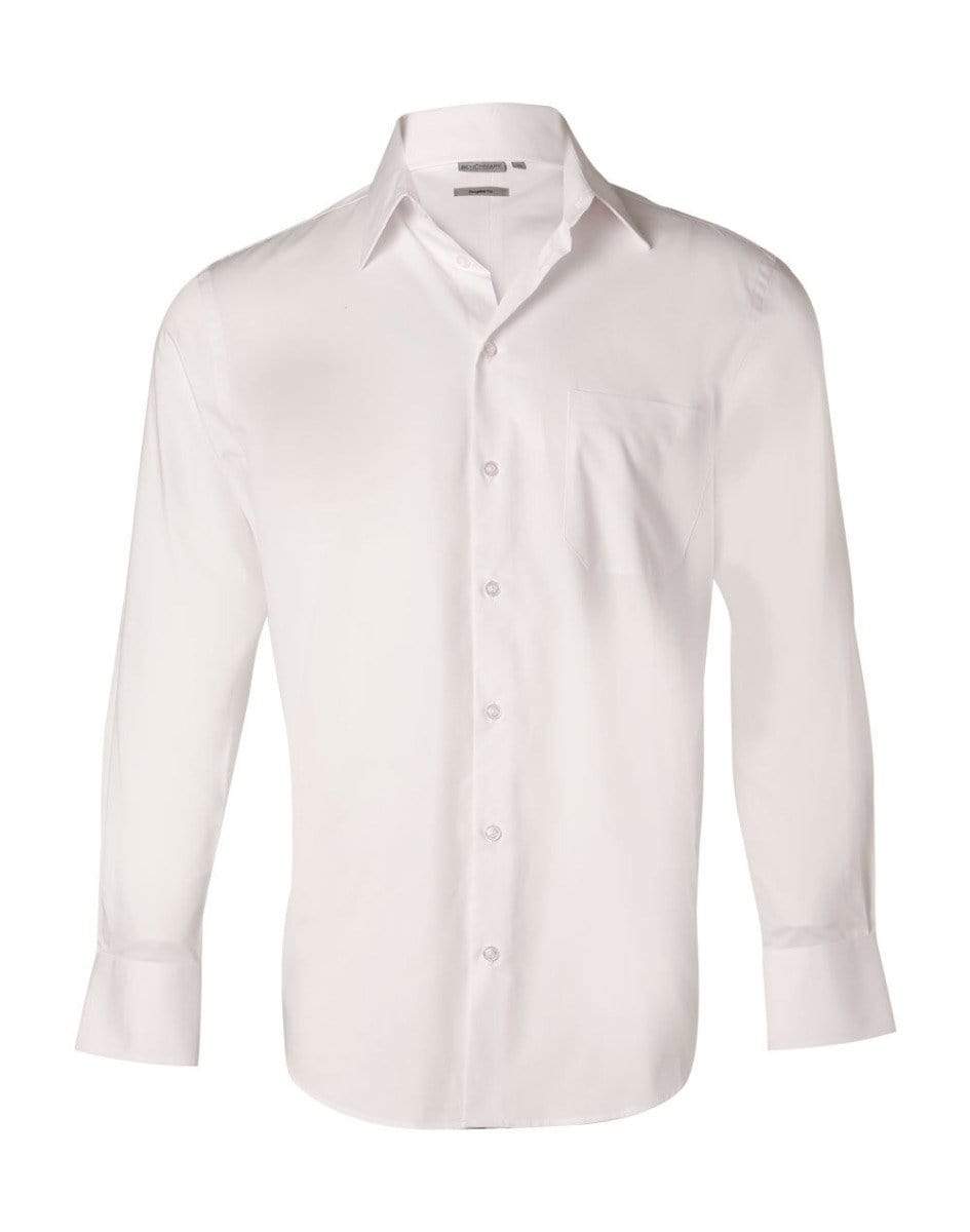 BENCHMARK Men's Fine Twill Long Sleeve Shirt M7030L Corporate Wear Benchmark White 38 