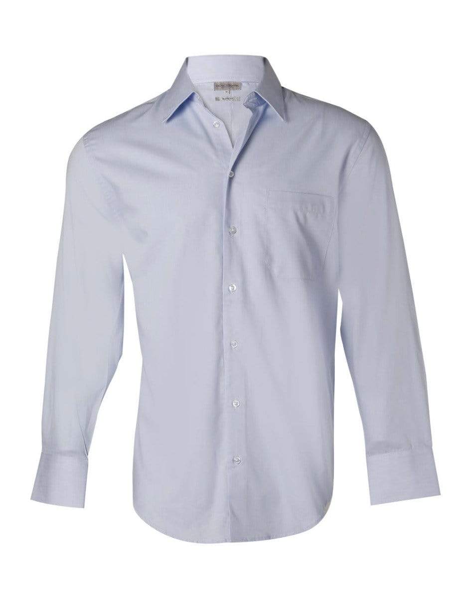 BENCHMARK Men's Fine Twill Long Sleeve Shirt M7030L Corporate Wear Benchmark Blue 38 