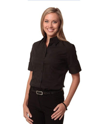 BENCHMARK Women's Cotton/Poly Stretch Sleeve Shirt M8020S Corporate Wear Benchmark   