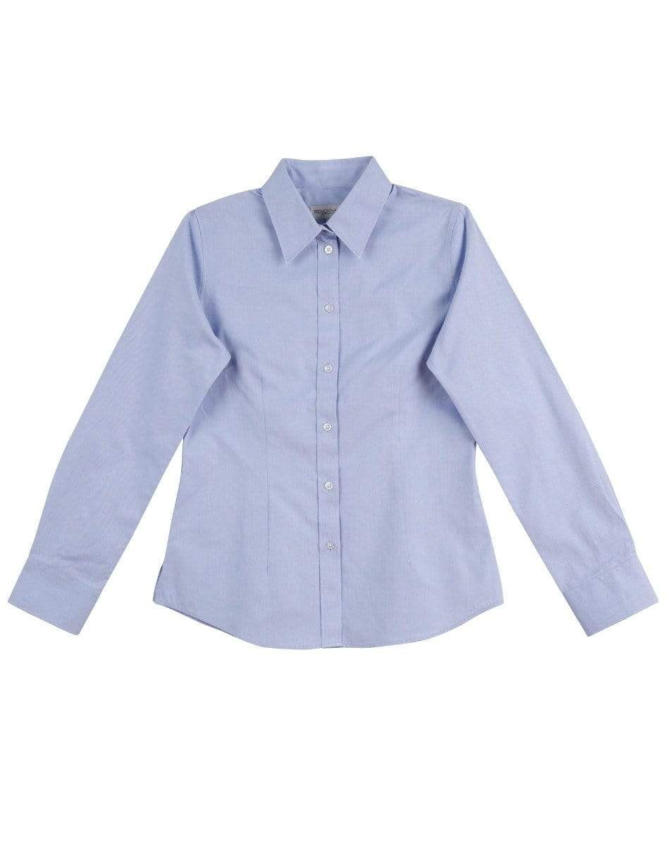 BENCHMARK Women's CVC Oxford Long Sleeve Shirt M8040 Corporate Wear Benchmark Blue 6 