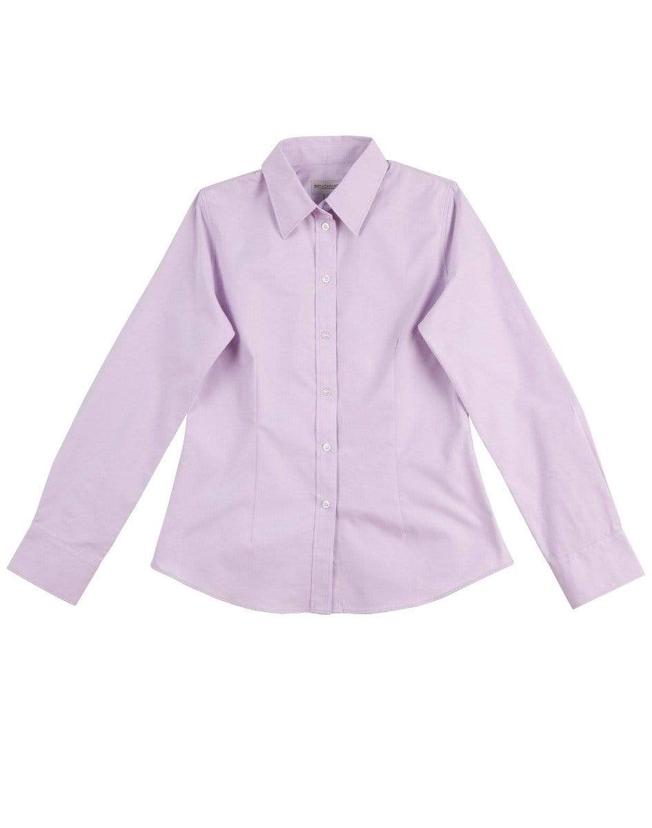 BENCHMARK Women's CVC Oxford Long Sleeve Shirt M8040 Corporate Wear Benchmark Lilac 6 