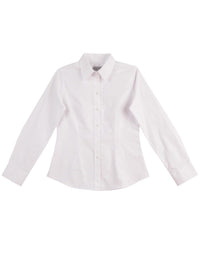 BENCHMARK Women's CVC Oxford Long Sleeve Shirt M8040 Corporate Wear Benchmark White 6 