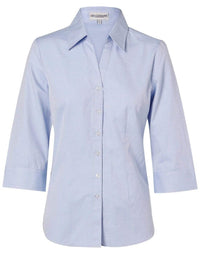 BENCHMARK Women's Fine Chambray 3/4 Sleeve Shirt M8013 Corporate Wear Benchmark Blue 6 