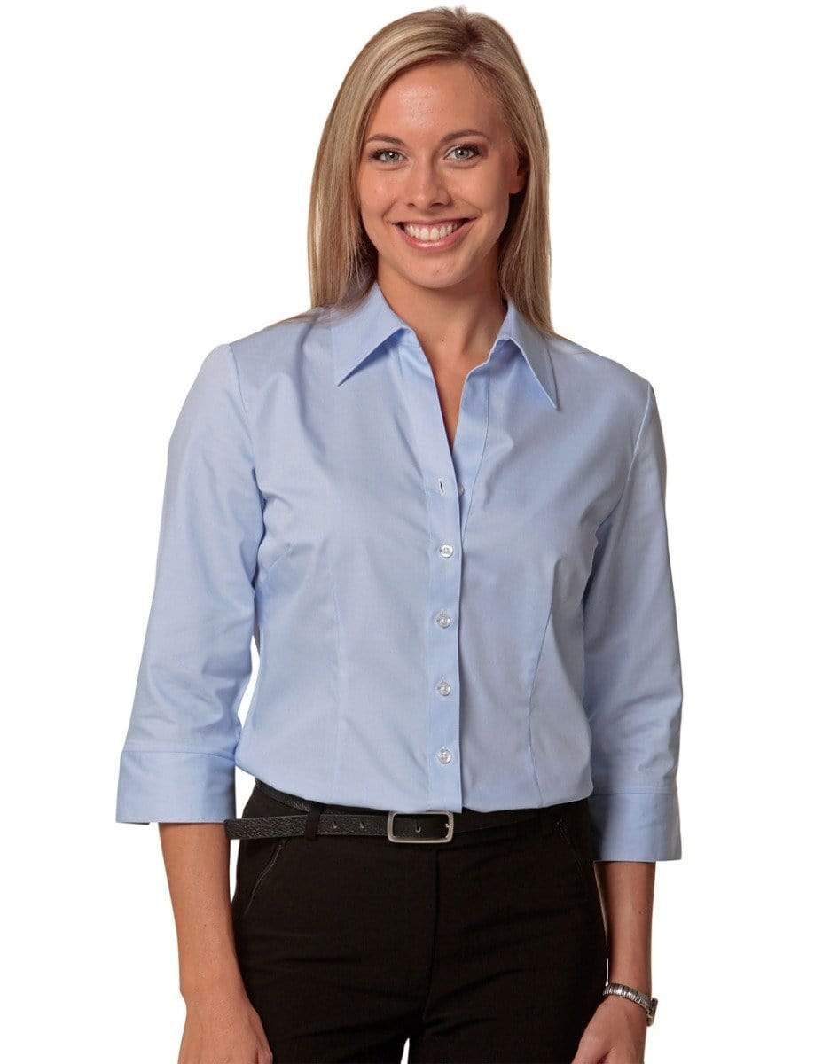 BENCHMARK Women's Fine Twill 3/4 Sleeve Shirt M8030Q Corporate Wear Benchmark   
