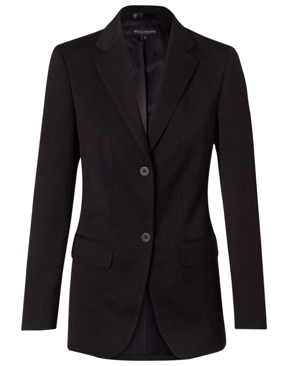 BENCHMARK Women's Poly/Viscose Stretch Two Buttons Mid Length Jacket M9206 Corporate Wear Benchmark Black 6 