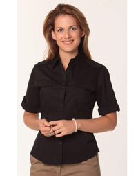 BENCHMARK Women's Short Sleeve Military Shirt M8911 Corporate Wear Benchmark Black 6 