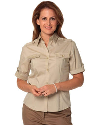 BENCHMARK Women's Short Sleeve Military Shirt M8911 Corporate Wear Benchmark Sand 6 