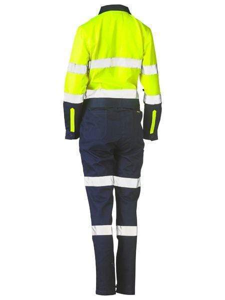 Bisley Women's Taped Hi Vis Cotton Drill Coverall BCL6066T Work Wear Bisley Workwear   