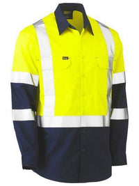 Bisley 3m X Taped Hi Vis Cool Lightweight Shirt BS6696XT Work Wear Bisley Workwear Yellow/Navy XS 