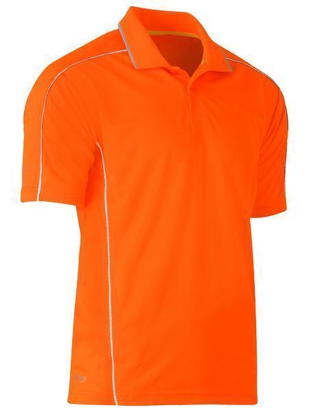 Bisley Cool Mesh Polo Shirt BK1425 Work Wear Bisley Workwear Orange S 