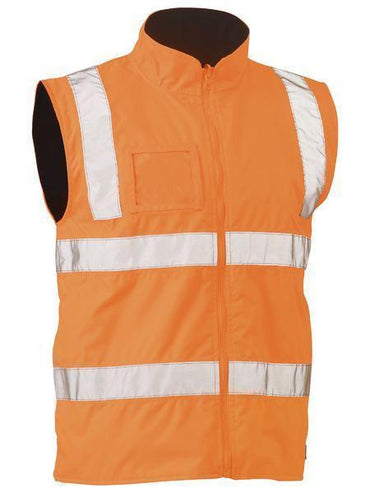 Bisley Taped Hi Vis Rail Wet Weather Vest BV0364T Work Wear Bisley Workwear Rail Orange XS 