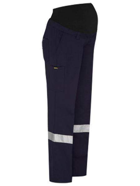 Bisley Women's 3m Taped Maternity Drill Work Pant BPLM6009T Work Wear Bisley Workwear Navy 8 