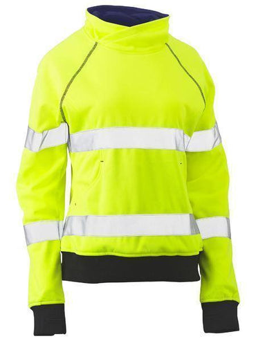Bisley Women's Taped Hi Vis Fleece Jumper BKL6818T Work Wear Bisley Workwear Yellow 6 