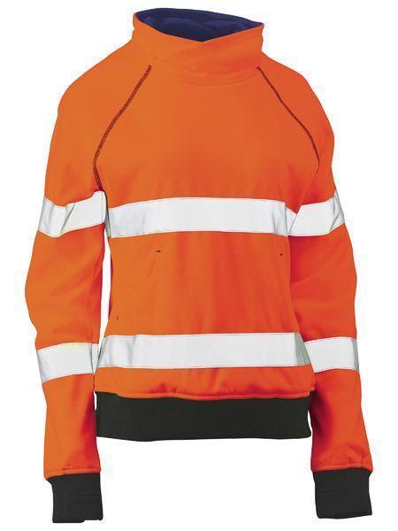 Bisley Women's Taped Hi Vis Fleece Jumper BKL6818T Work Wear Bisley Workwear Orange 6 