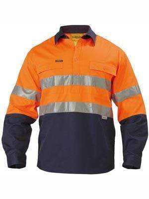 Bisley Workwear 3m Taped Closed Front Hi-vis Long Sleeve Shirt BTC6456 Work Wear Bisley Workwear   