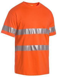 Bisley Workwear 3m Taped Hi Vis Cotton T-shirt Short Sleeve BK1017T Work Wear Bisley Workwear YELLOW (BBLY) S 