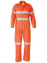 Bisley Workwear 3m Taped Hi Vis Drill Coverall BC607T8 Work Wear Bisley Workwear ORANGE (BVEO) 77R 