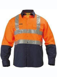 Bisley Workwear 3m Taped Hi Vis Drill Shirt Long Sleeve BS6267T Work Wear Bisley Workwear   