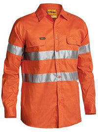 Bisley Workwear 3m Taped Hi Vis Drill Shirt BT6482 Work Wear Bisley Workwear ORANGE (BVEO) S 