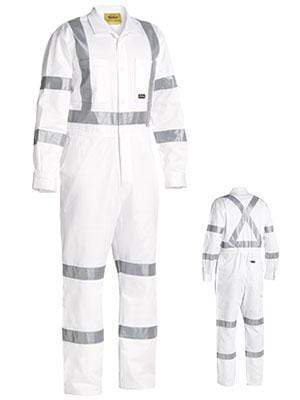 Bisley Workwear 3m Taped Night Cotton Drill Coverall  BC6806T Work Wear Bisley Workwear   
