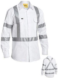 Bisley Workwear 3m Taped Night Cotton Drill Shirt Long Sleeve BS6807T Work Wear Bisley Workwear   