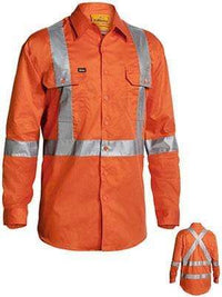Bisley Workwear 3m Taped X Back Cool Lightweight Hi Vis Drill Shirt BS6156T Work Wear Bisley Workwear   