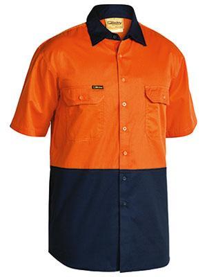 Bisley Workwear Cool Lightweight Hi Vis Drill Shirt Short Sleeve BS1895 Work Wear Bisley Workwear   