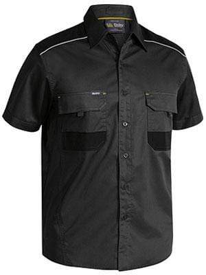 Bisley Workwear Flex & Move™ Mechanical Stretch Shirt Short Sleeve BS1133 Work Wear Bisley Workwear CHARCOAL (BCCG) S 