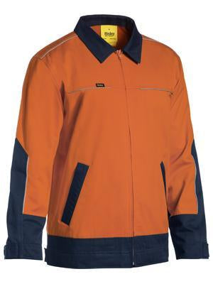 Bisley Workwear Hi Vis Drill Jacket With Liquid Repellent Finish BJ6917 Work Wear Bisley Workwear   