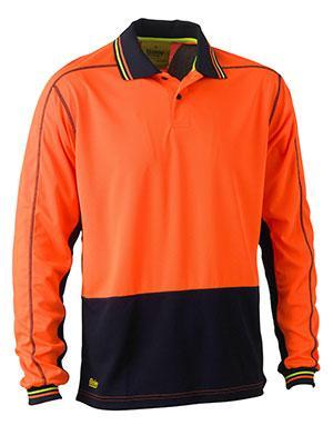 Bisley Workwear Hi-vis Long Sleeve Polo Shirt BK6219 Work Wear Bisley Workwear   