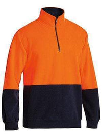 Bisley Workwear Hi Vis Polar Fleece Zip Pullover BK6889 Work Wear Bisley Workwear YELLOW/NAVY (TT04) S 