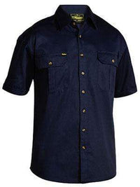 Bisley Workwear Original Cotton Drill Short Sleeve Shirt BS1433 Work Wear Bisley Workwear BLACK (BBLK) S 