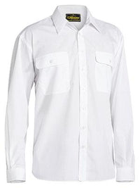 Bisley Workwear Permanent Press Shirt Long Sleeve BS6526 Work Wear Bisley Workwear WHITE S 