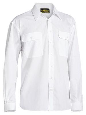 Bisley Workwear Permanent Press Shirt Long Sleeve BS6526 Work Wear Bisley Workwear WHITE S 