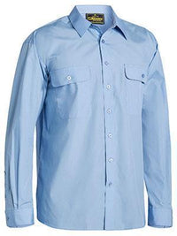 Bisley Workwear Permanent Press Shirt Long Sleeve BS6526 Work Wear Bisley Workwear SKY S 