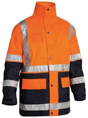 Bisley Workwear Taped Hi Vis 5 In 1 Rain Jacket BK6975 Work Wear Bisley Workwear YELLOW/NAVY (TT04) S 