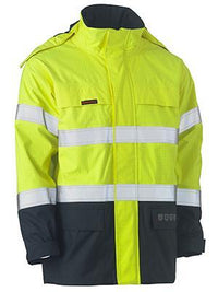 Bisley Workwear Taped Hi Vis Fr Wet Weather Shell Jacket BJ8110T Work Wear Bisley Workwear   