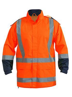 Bisley Workwear Taped Hi Vis Rain Shell Jacket (Waterproof) BJ6967T Work Wear Bisley Workwear   