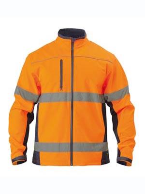 Bisley Workwear Taped Hi Vis Soft Shell Jacket BJ6059T Work Wear Bisley Workwear   