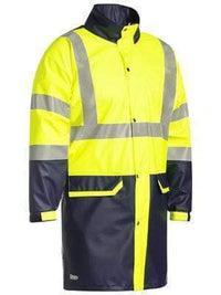 Bisley Workwear Taped Hi Vis Rain Coat (Waterproof) BJ6935HT Work Wear Bisley Workwear YELLOW/NAVY (TT04) S 
