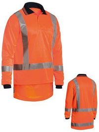 Bisley Workwear Taped Hi Vis Long Sleeve Polo BK6805T Work Wear Bisley Workwear   